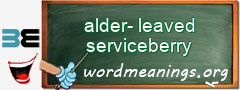 WordMeaning blackboard for alder-leaved serviceberry